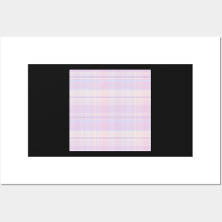 Pastel Aesthetic Iona 2 Hand Drawn Textured Plaid Pattern Posters and Art